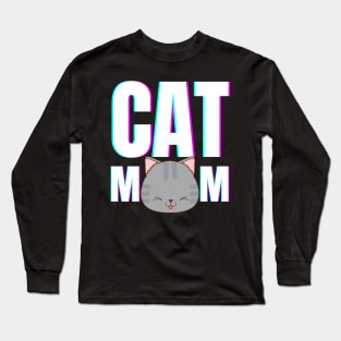 Cat Mom (Cat Head Edition) Long Sleeve T-Shirt